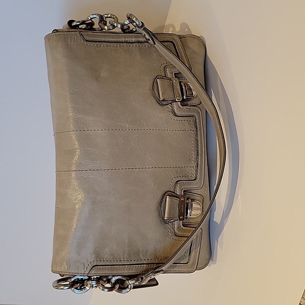 Coach Pushlock Flap Leather Crossbody Bag Size: 11 1/2" x 8 x 3"